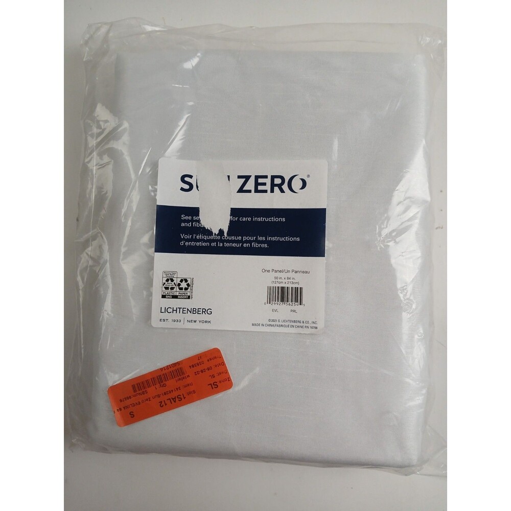 NEW Sun Zero One Panel Tab Top Curtain 'Pearl' 50" X 84" CT130